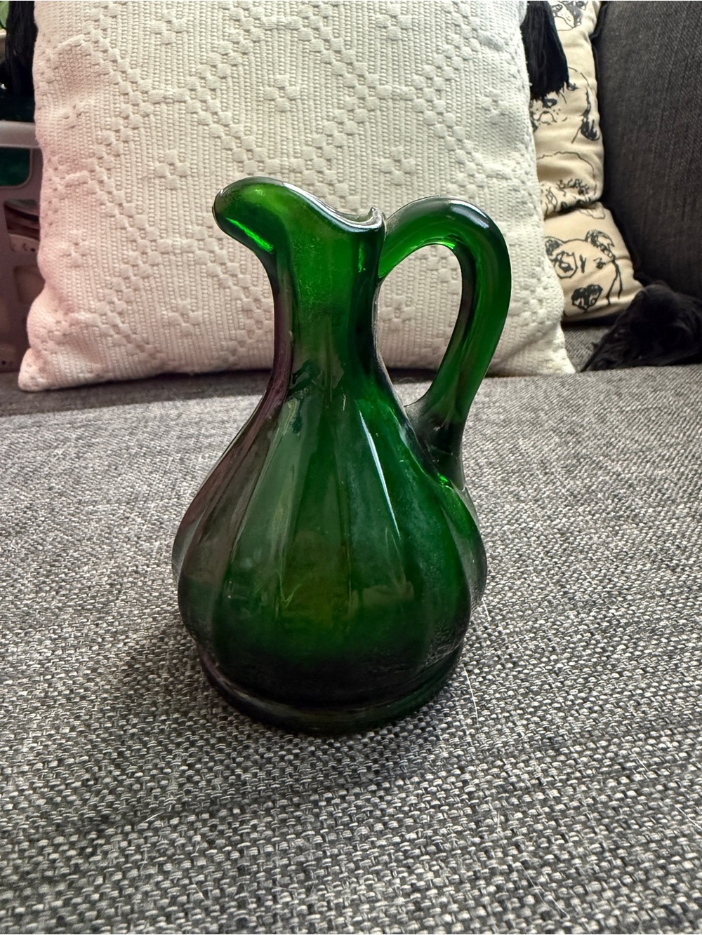 Green Glass Pitcher Vase